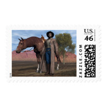 Cowboy and Horse Stamp