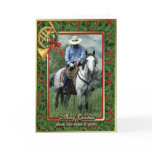 Cowboy And Quarter Horse Blank Christmas Card