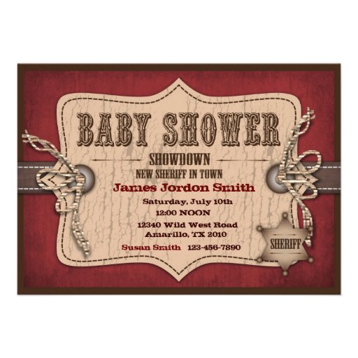 Cowboy Baby Invitation Card