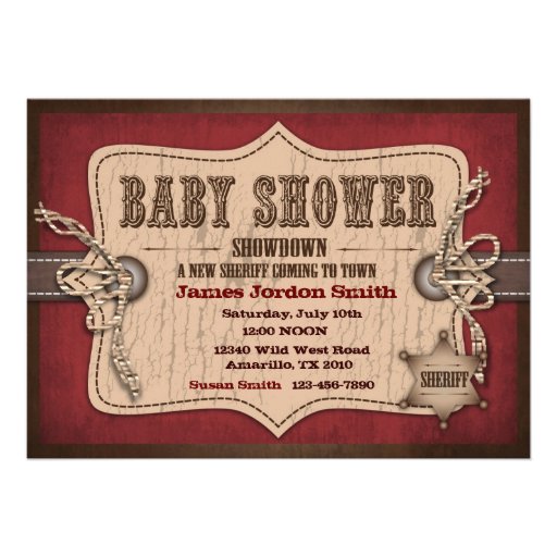 Cowboy Baby Invitation Card B
