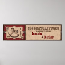 Cowboy Baby Shower Banner Poster