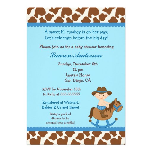 Cowboy Baby Shower Invitations