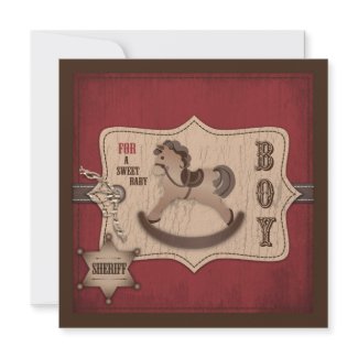 Cowboy Baby Square invitation Cowboy Baby Square invitation