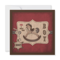 Cowboy Baby Square Personalized Invitations