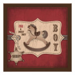 Cowboy Baby Square Personalized Invitations