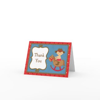 Cowboy Baby Thank You Card zazzle_card