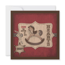 Cowboy Baby TY Square Invitations