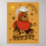 Cowboy Bear Poster