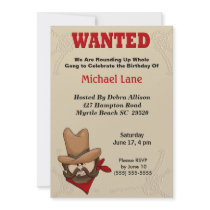 Cowboy  Birthday Invitation