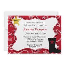 Cowboy  Birthday Invitation