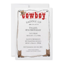 Cowboy Birthday Invitations