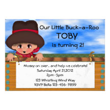 Cowboy Birthday Party Custom Invites