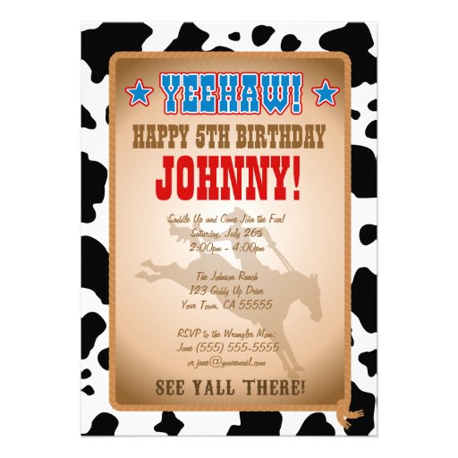 Cowboy Birthday Party Invitation