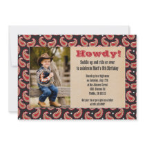 Cowboy Birthday Party Invitation with Photo