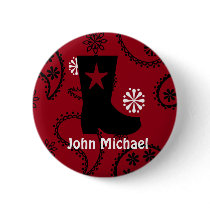 Cowboy Boot Birthday Favor Button