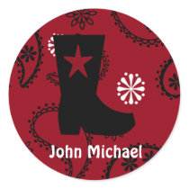 Cowboy  Boot Birthday  Stickers