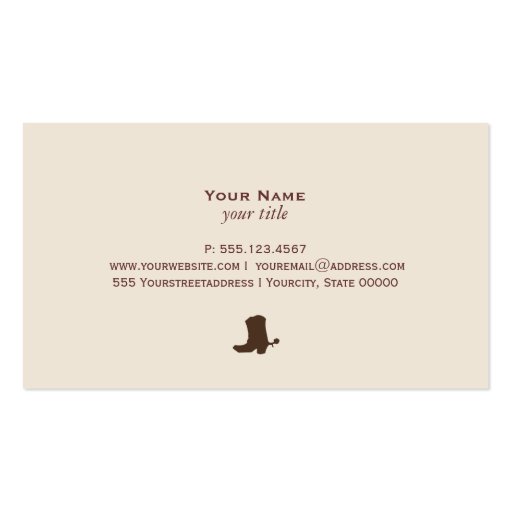 Cowboy Boot Business Card (back side)