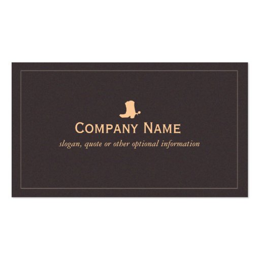 Cowboy Boot Business Card (front side)