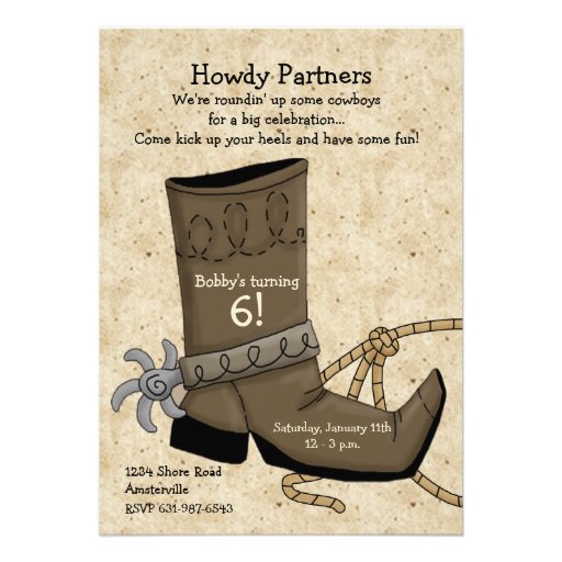 Cowboy Boot Invitation