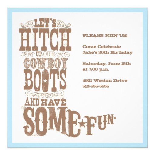 Cowboy Boot Invitation