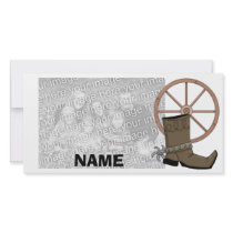 Cowboy Boot Photocard Personalized Photo Card