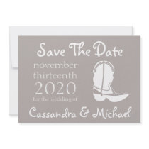 Cowboy Boot Save The Date Announcement (Sand)