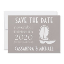 Cowboy Boot Save The Date Announcement (Sand)