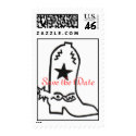 Cowboy Boot Save the Date Postage postage