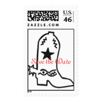 Cowboy Boot Save the Date Postage postage