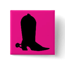Cowboy Boot Silhouette Button