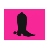 Cowboy Boot Silhouette Post Card