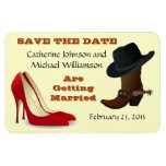 Cowboy Boot Stiletto Country Wedding Save The Date magnets
