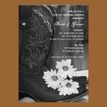Cowboy Boots and Daisies Couples Wedding Shower invitations