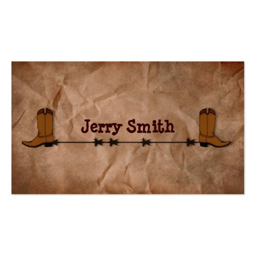 Cowboy Boots Business Card (back side)