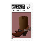 Cowboy Boots Postage Stamp