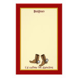 Cowboy Boots Rather be Dancing Country Western Customized Stationery