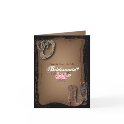 Cowboy Boots Western Country bridesmaid Greeting Card