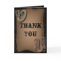 Cowboy Boots Western Wedding Thank You Card