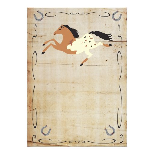 Cowboy Bucking Bronco Couples Baby Shower Invite