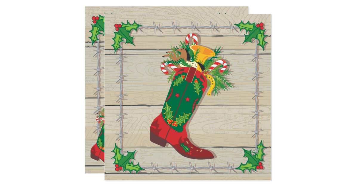cowboy christmas party invitations zazzle cowboy christmas party invitations zazzle