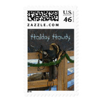 Cowboy Christmas Postage Stamp