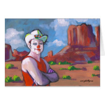 Cowboy Clown Blank Greeting Card