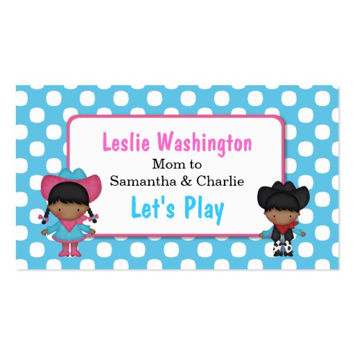 Cowboy & Cowgirl Play Date Card Business Card Templates