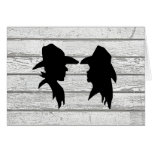 Cowboy & Cowgirl Silhouettes on Whitewashed Planks cards
