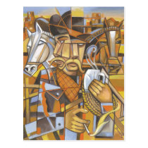 Cowboy cubism Original Art Postcard postcards