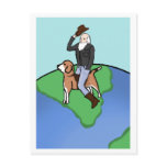 Cowboy Darwin on "The Beagle" Postcard