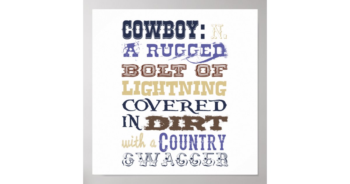 Cowboy Definition Poster Zazzle