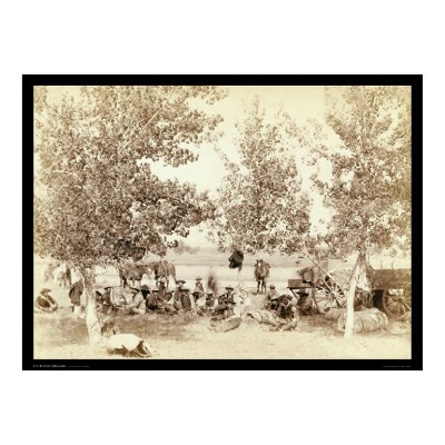 Cowboy Dinner Scene 1887 Print by lc_grabill