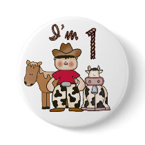 Cowboy  First Birthday Buttons