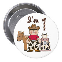 Cowboy  First Birthday Buttons